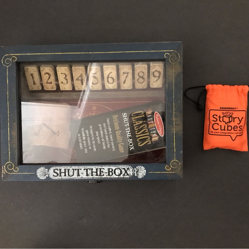 Mellisa and Doug Shut the Box and Story Cubes.